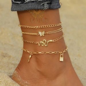 Snake Butterfly Anklet by DBS Jewelry